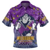 Melbourne Storm Custom Polo Shirt - Team With Dot And Star Patterns For Tough Fan Polo Shirt