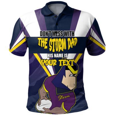 Melbourne Storm Father's Day Polo Shirt - Screaming Dad and Crazy Fan