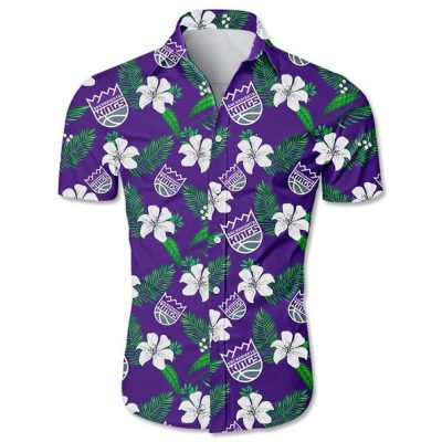 NBA Sacramento Kings Tropical Flowers Hawaiian Shirt V2