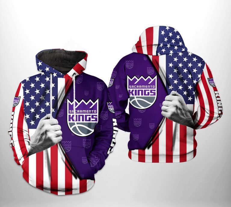 NBA Sacramento Kings US Flag Pullover Hoodie V2 NBA Sacramento Kings US Flag Pullover Hoodie V2