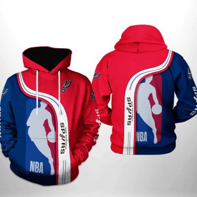 NBA San Antonio Spurs Red Blue Highway Pullover Hoodie