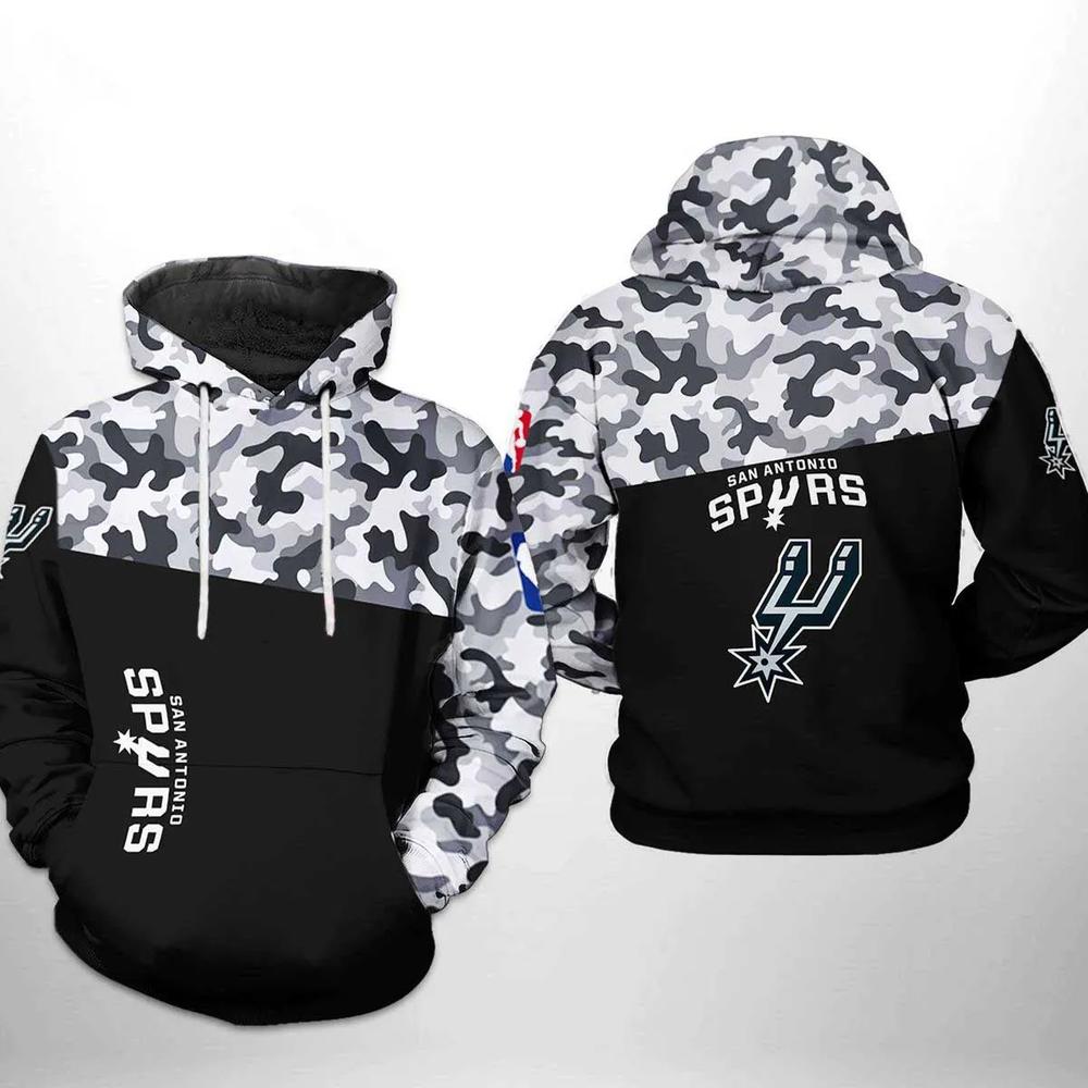 NBA San Antonio Spurs Black Camo Pullover Hoodie NBA San Antonio Spurs Black Camo Pullover Hoodie
