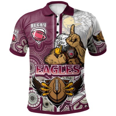 Australia Sea Eagles Polo Shirt - Custom Australia Sea Eagles Ball Aboriginal Inspired Indigenous Sport Style Polo Shirt