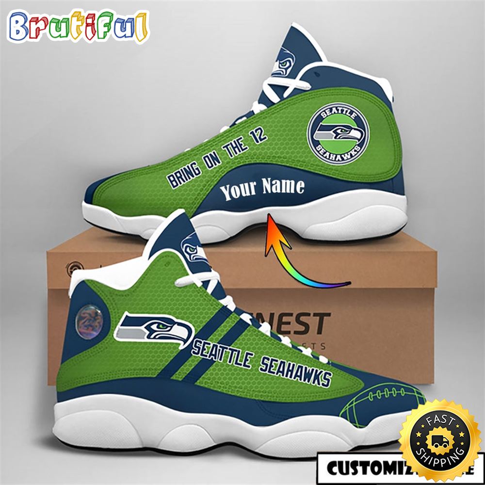 Seattle Seahawks Nfl Custom Name Air Jordan 13 Shoes Seattle Seahawks Nfl Custom Name Air Jordan 13 Shoes