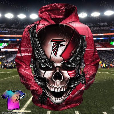 NFL Atlanta Falcons Red Skull Pullover Hoodie V2