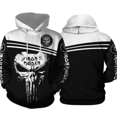 Iron Maiden White Black Pullover Hoodie