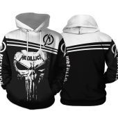 Metallica Black n? White Skull Pullover Hoodie
