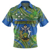 Australia  South Sea Islanders Polo Shirt - Solomon Islands Symbol In Polynesian Patterns With Tropical Flowers Style Polo Shirt