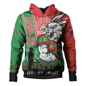 South Sydney Rabbitohs Hoodie Anzac Day Lest We Forget Strong Fighting Spirit