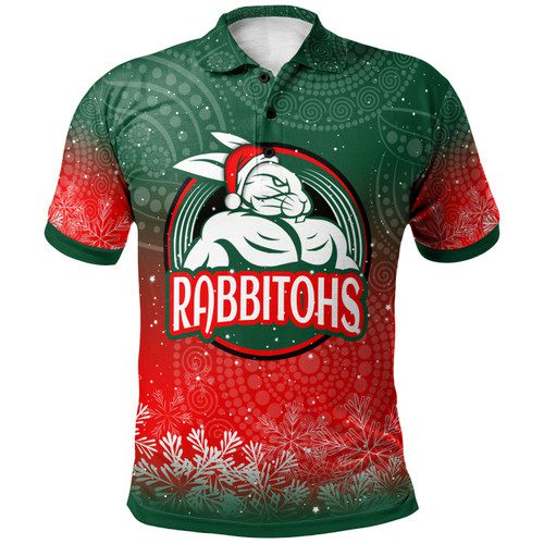 Australia Rabbitohs Christmas Polo Shirt - Custom Indigenous Super Australia Rabbitohs Polo Shirt