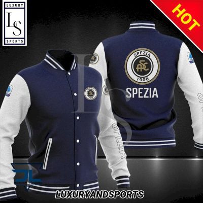 Spezia Calcio Dark Blue White Baseball Jacket