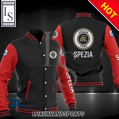 Spezia Calcio Black Red Baseball Jacket