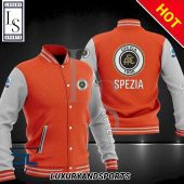 Spezia Calcio Orange White Baseball Jacket
