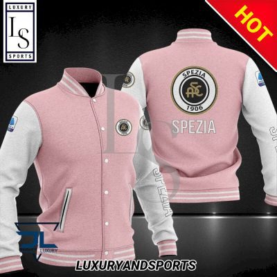 Spezia Calcio Pink White Baseball Jacket