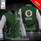 Spezia Calcio Dark Green White Baseball Jacket