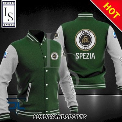 Spezia Calcio Dark Green White Baseball Jacket
