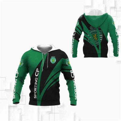 Sporting CP Black Green Logo Pullover Hoodie