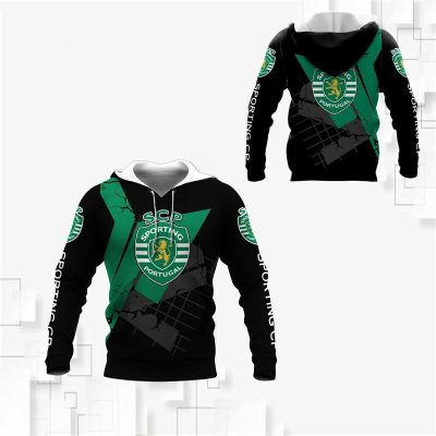 Sporting CP Green Black Logo Pullover Hoodie