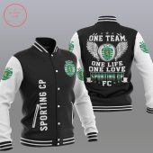 Sporting CP Black White Baseball Jacket