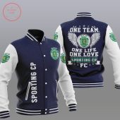 Sporting CP Dark Blue White Baseball Jacket