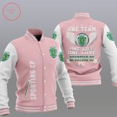 Sporting CP Pink White Baseball Jacket