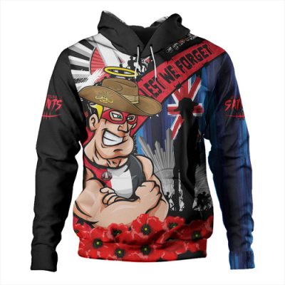 St Kilda Hoodie Anzac Day Honor United In Spirit
