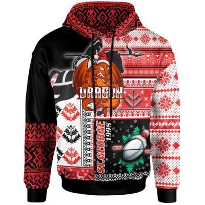 Australia St.George Hoodie - Custom Christmas Snowflakes Dragon Mascot Hoodie