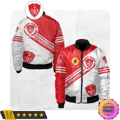 Stade Brestois 29 Ligue 1 Red White Bomber Jacket