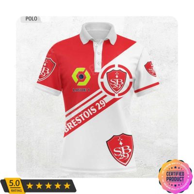 Stade Brestois 29 Ligue 1 Red White Polo Shirt