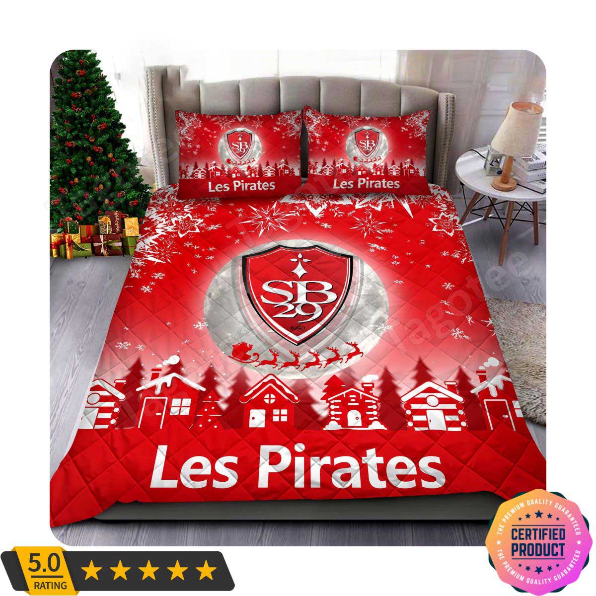 Stade Brestois 29 Logo Xmas Bedding Set Stade Brestois 29 Logo Xmas Bedding Set