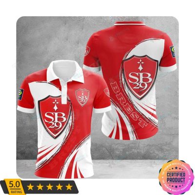 Stade Brestois 29 White Red Logo Polo Shirt