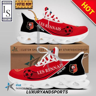 Stade Rennais FC Custom Name Red Black Max Soul Shoes