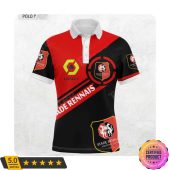 Stade Rennais FC Ligue 1 Red Black Polo Shirt