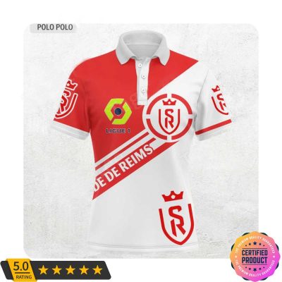 Stade de Reims Ligue 1 Red White Polo Shirt