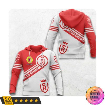 Stade de Reims Ligue 1 Red White Pullover Hoodie