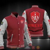 Stade Brestois 29 Maroon White Baseball Jacket