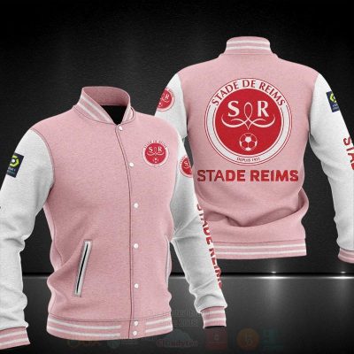 Stade de Reims Pink White Baseball Jacket