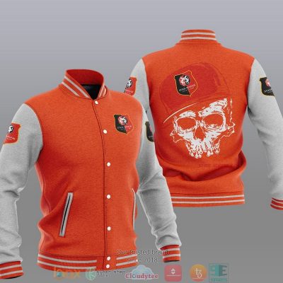 Stade Rennais FC Skull Orange White Baseball Jacket