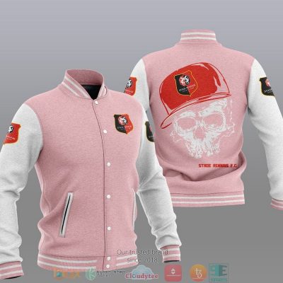 Stade Rennais FC Skull Pink White Baseball Jacket
