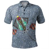 Australia Aboriginal Polo Shirt - Stingray Art In Aboriginal Dot Style Inspired Polo Shirt