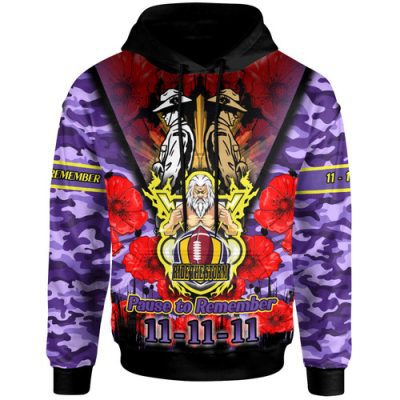 Canberra Raiders Hoodie - Custom Remembrance Day Pause To Remember Hoodie