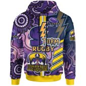 Melbourne Storm Hoodie - Custom Melbourne Storm Ball Aboriginal Inspired Indigenous Sport Style Hoodie