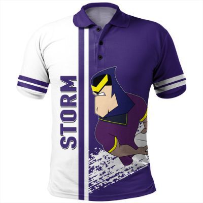 Melbourne Storm Polo Shirt - Melbourne Storm Mascot Quater Style
