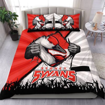 Sydney Swans Bedding Set Breaking Through Fan Design