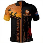 Wests Tigers Polo Shirt - Anzac Day Lest We Forget Poppy