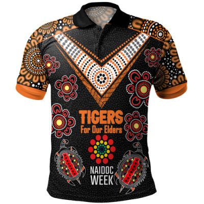 Wests Tigers Naidoc Week Polo Shirt - NAIDOC WEEK 2023 Indigenous Inspired For Our Elders Theme