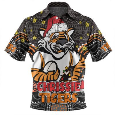 Wests Tigers Christmas Custom Polo Shirt - Christmas Knit Patterns Vintage Jersey Ugly Polo Shirt
