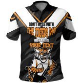 Wests Tigers Father's Day Polo Shirt - Screaming Dad and Crazy Fan