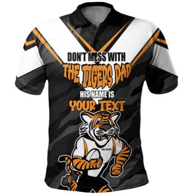 Wests Tigers Father's Day Polo Shirt - Screaming Dad and Crazy Fan