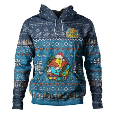 Gold Coast Titans Christmas Custom Hoodie - Chrissie Spirit Hoodie